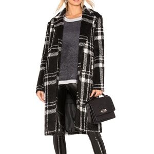 Superdown - Black and White Plaid Coat - Size S